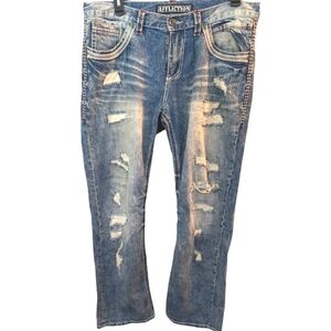 Affliction Blake Boot cut Distress Acid Wash Men Jeans..Size 36/33